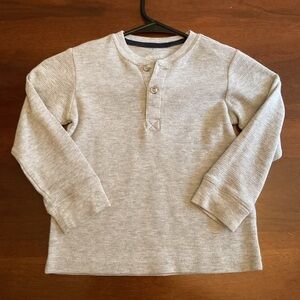 Wonderkids Light Gray Long Sleeve Henley Tee